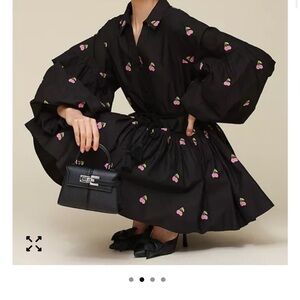 Avec Les Filles Women's Embroidered Ruffled-Hem Shirt Dress 🍒